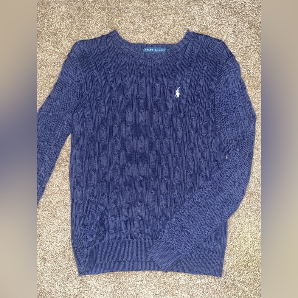 Ralph Lauren Blue Cable Knit Sweater